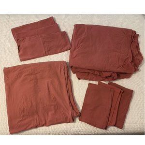 Eddie Bauer, Rose Color, Flannel King Set: Duvet, Fitted, 6 cases